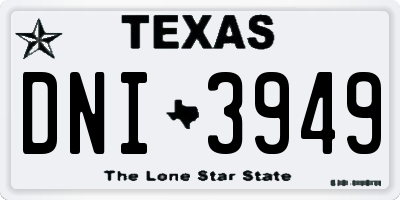 TX license plate DNI3949