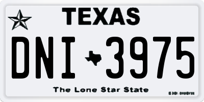TX license plate DNI3975