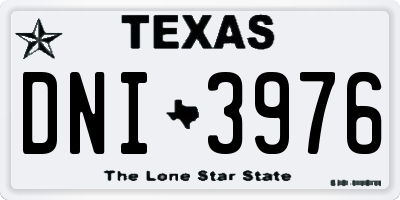 TX license plate DNI3976
