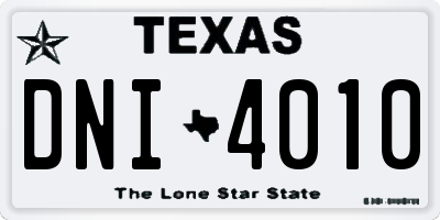 TX license plate DNI4010