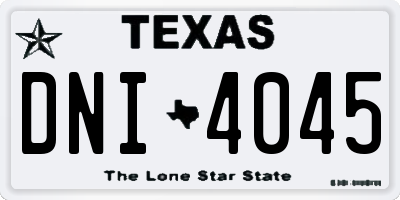 TX license plate DNI4045