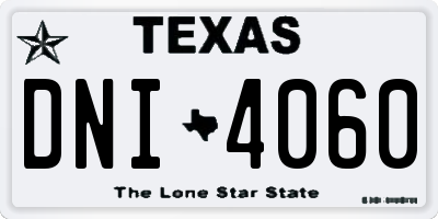 TX license plate DNI4060
