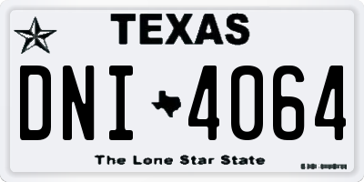 TX license plate DNI4064