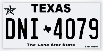 TX license plate DNI4079