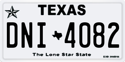 TX license plate DNI4082