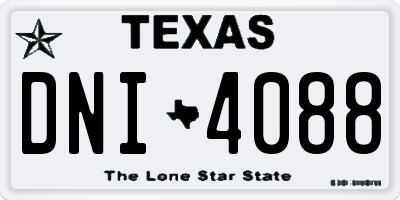 TX license plate DNI4088