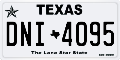 TX license plate DNI4095