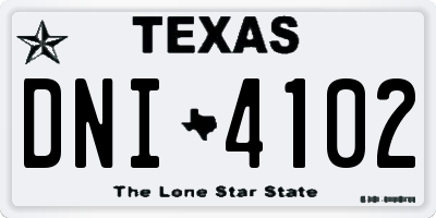 TX license plate DNI4102