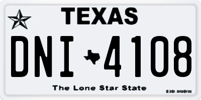 TX license plate DNI4108