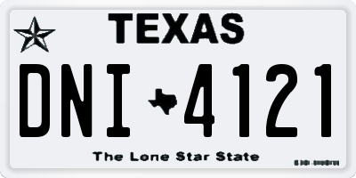 TX license plate DNI4121