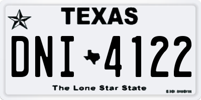 TX license plate DNI4122