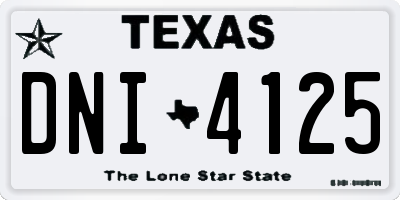 TX license plate DNI4125