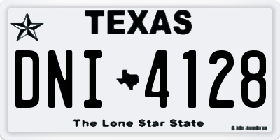 TX license plate DNI4128