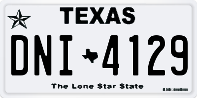 TX license plate DNI4129