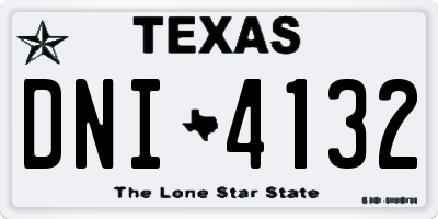 TX license plate DNI4132