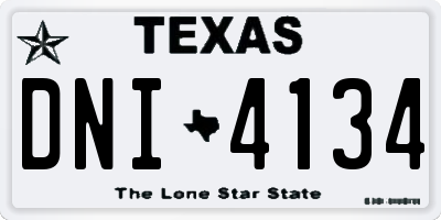 TX license plate DNI4134