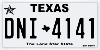 TX license plate DNI4141