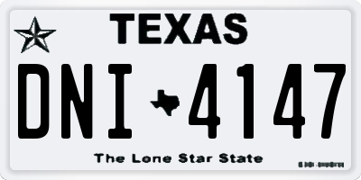 TX license plate DNI4147
