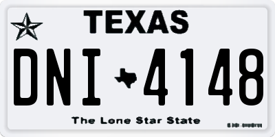 TX license plate DNI4148