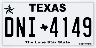 TX license plate DNI4149
