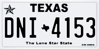 TX license plate DNI4153