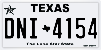 TX license plate DNI4154