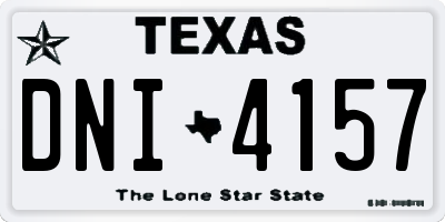 TX license plate DNI4157