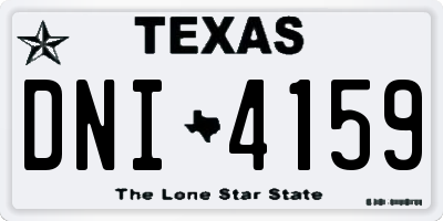 TX license plate DNI4159