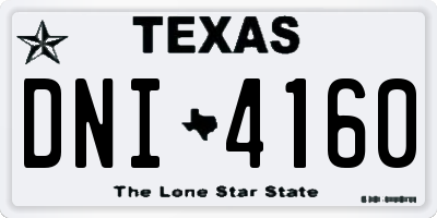 TX license plate DNI4160