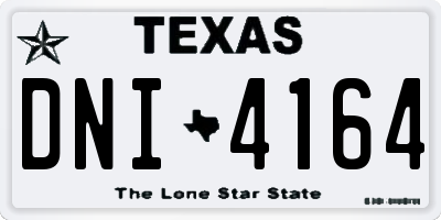 TX license plate DNI4164