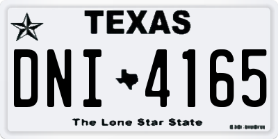 TX license plate DNI4165