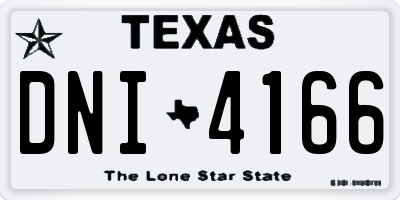 TX license plate DNI4166