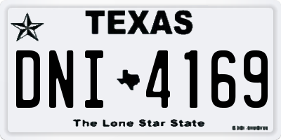 TX license plate DNI4169