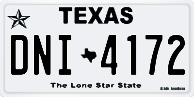 TX license plate DNI4172