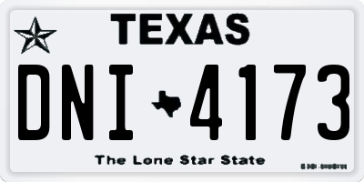 TX license plate DNI4173