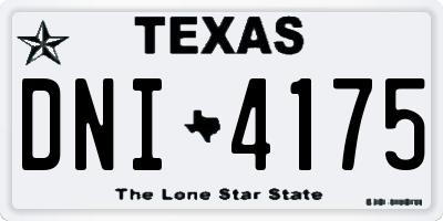 TX license plate DNI4175