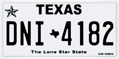 TX license plate DNI4182