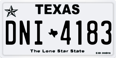TX license plate DNI4183