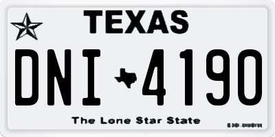 TX license plate DNI4190