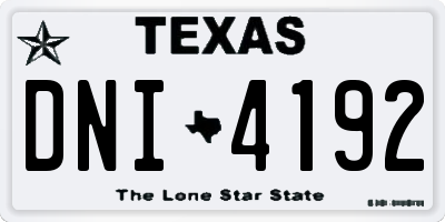 TX license plate DNI4192