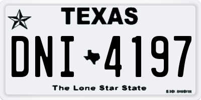 TX license plate DNI4197