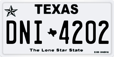 TX license plate DNI4202