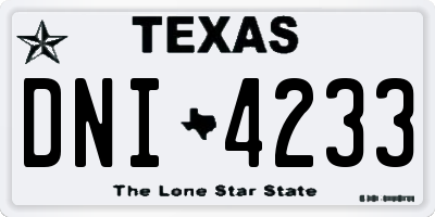TX license plate DNI4233