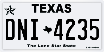 TX license plate DNI4235
