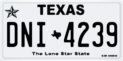 TX license plate DNI4239