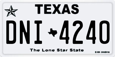 TX license plate DNI4240