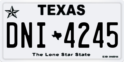 TX license plate DNI4245