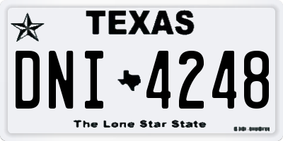 TX license plate DNI4248