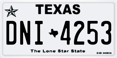 TX license plate DNI4253