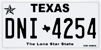 TX license plate DNI4254
